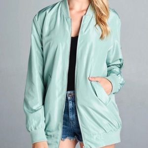 Mint Bomber Jacket